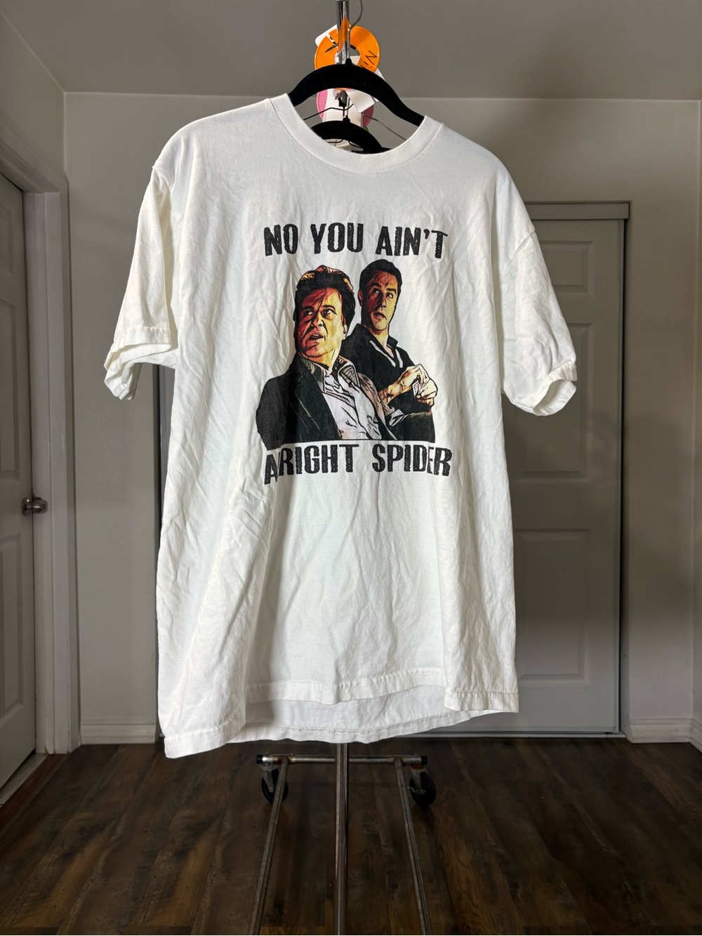 White Graphic Short-Sleeve Tee with 'No You Ain't' Print